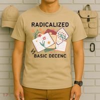 Radicalized By Basic Decency Book Flower T-Shirt thumb 6