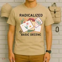Radicalized By Basic Decency Book Flower T-Shirt thumb 6