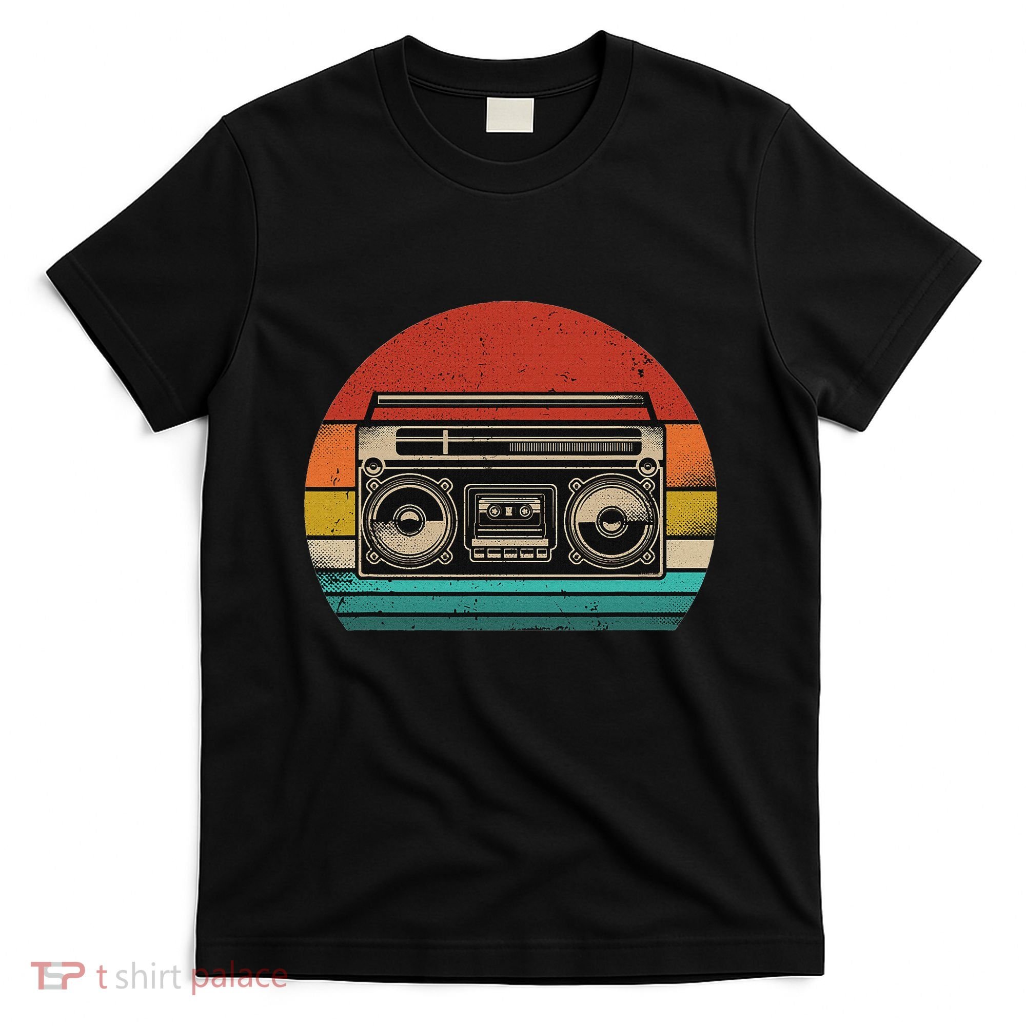 Retro Boombox Cassette Player Radio 80s Music Vintage Style T-Shirt
