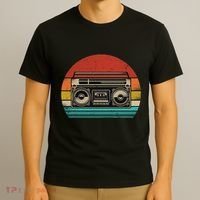 Retro Boombox Cassette Player Radio 80s Music Vintage Style T-Shirt thumb 3