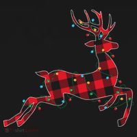 Red & Black Christmas Buffalo Plaid Deer Xmas Holiday Women's Tank Top thumb 5