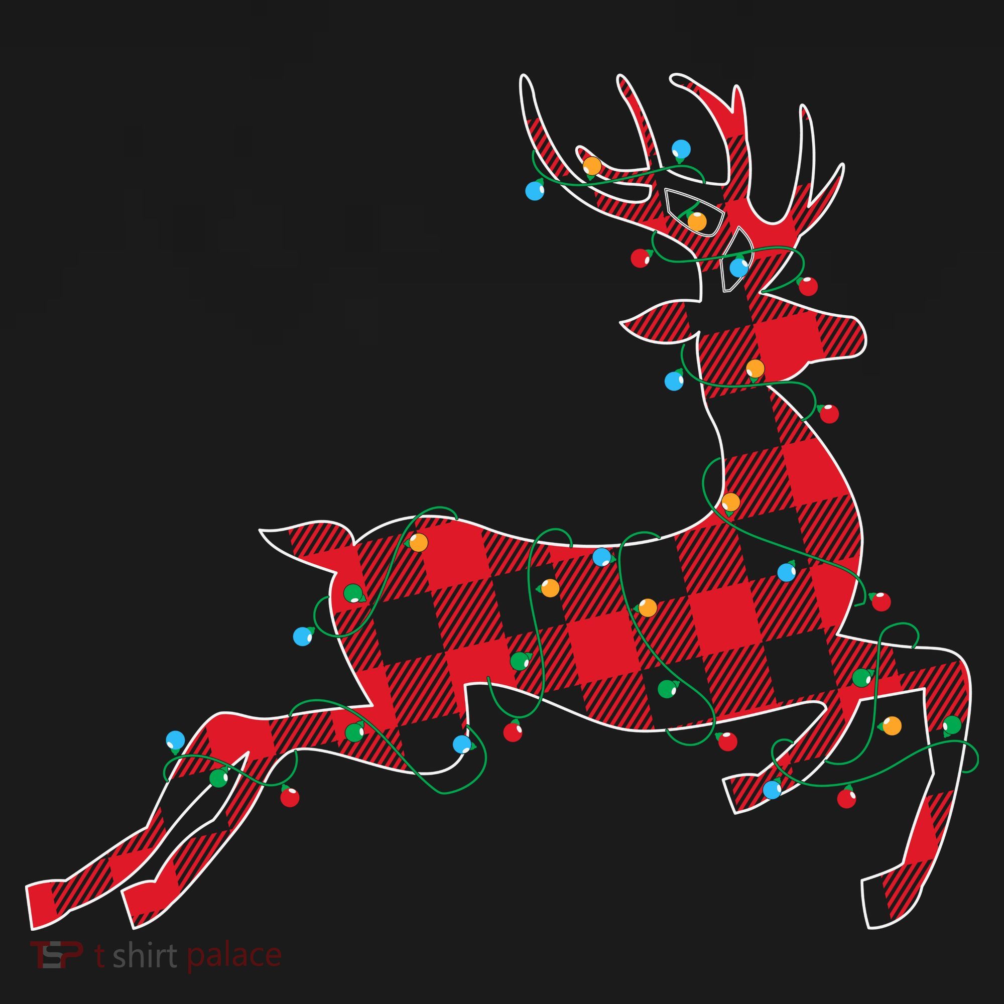 Red & Black Christmas Buffalo Plaid Deer Xmas Holiday Visor