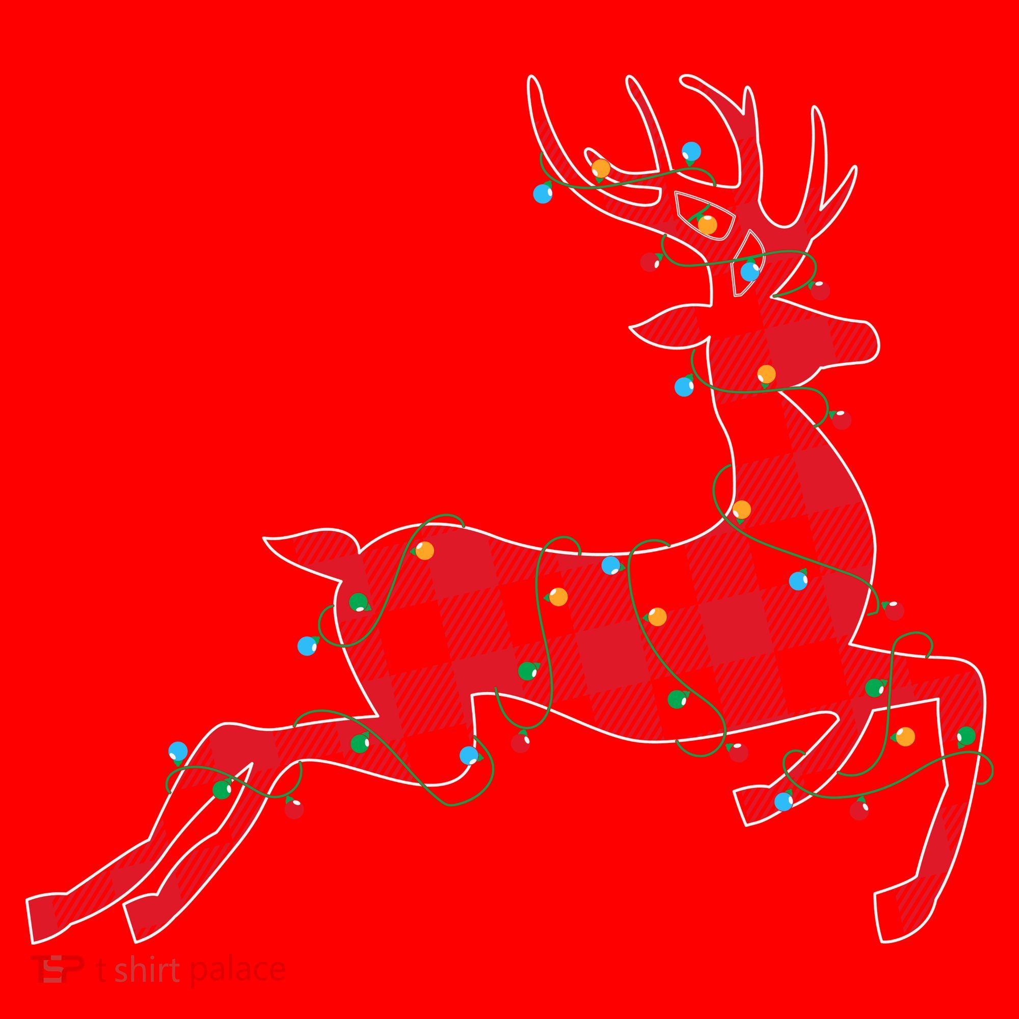 Red & Black Christmas Buffalo Plaid Deer Xmas Holiday Santa Hat