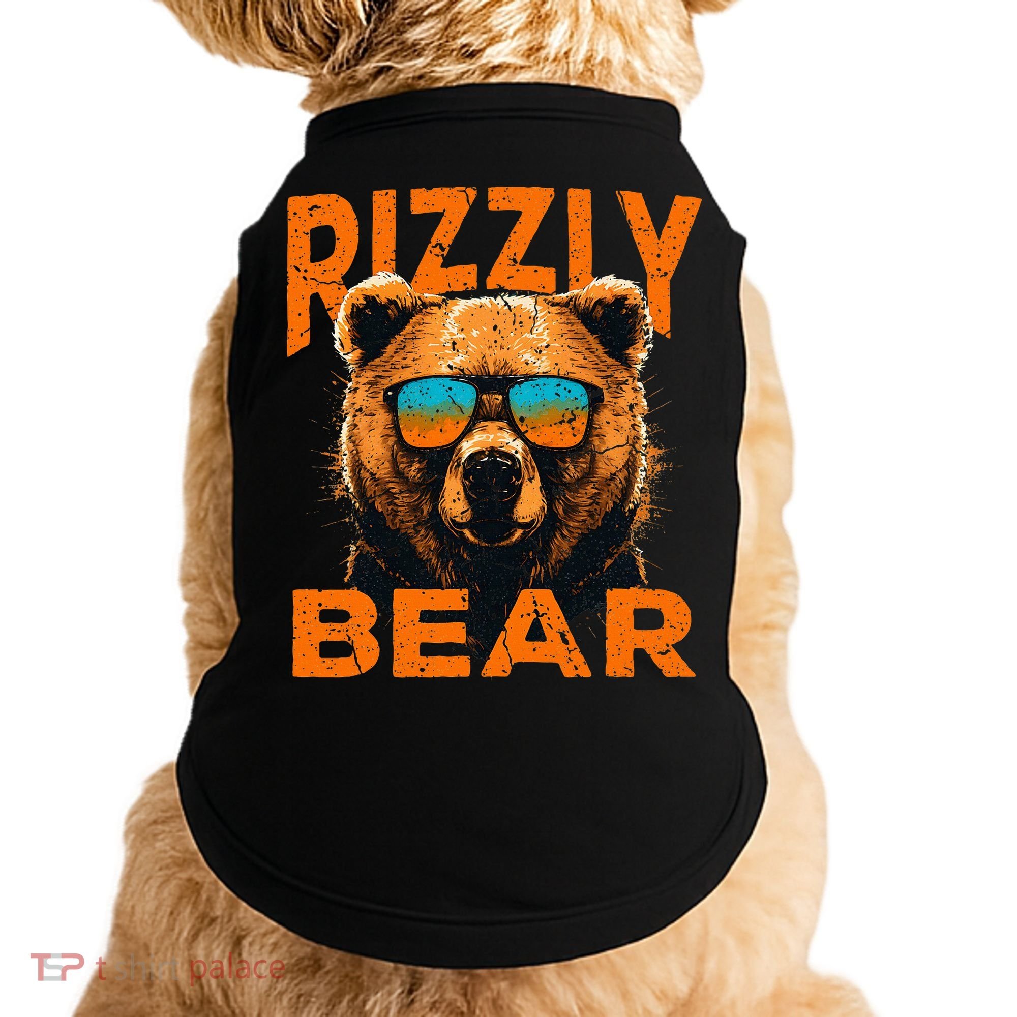 Rizzly Bear Cool Grizzly Bear Wearing Sunglasses Doggie Tank