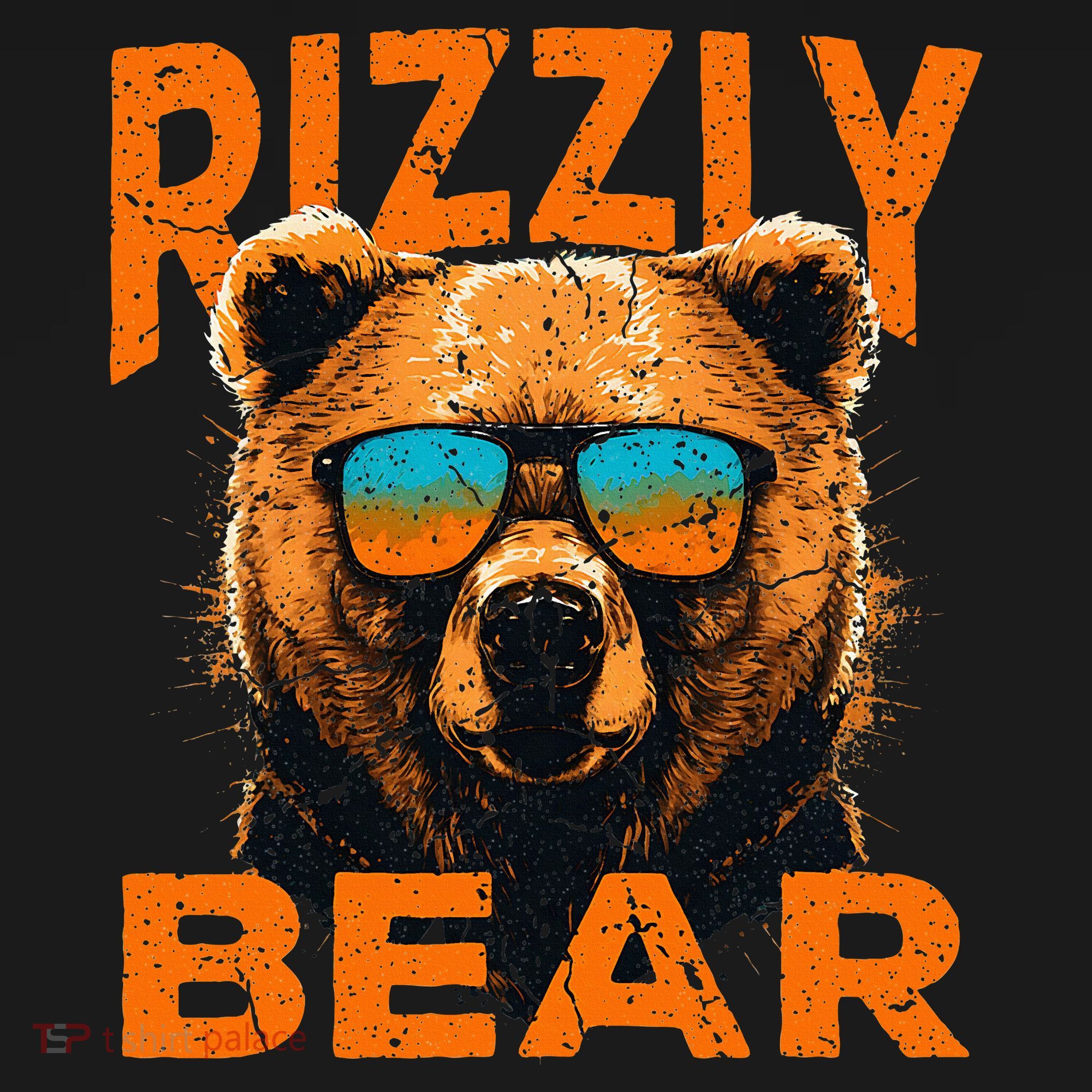 Rizzly Bear Cool Grizzly Bear Wearing Sunglasses Women's Hoodie