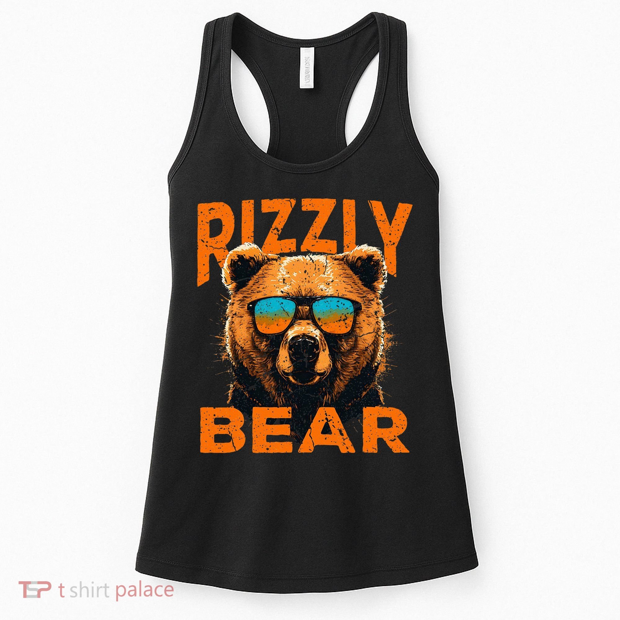 Rizzly Bear Cool Grizzly Bear Wearing Sunglasses Women's Tank Top