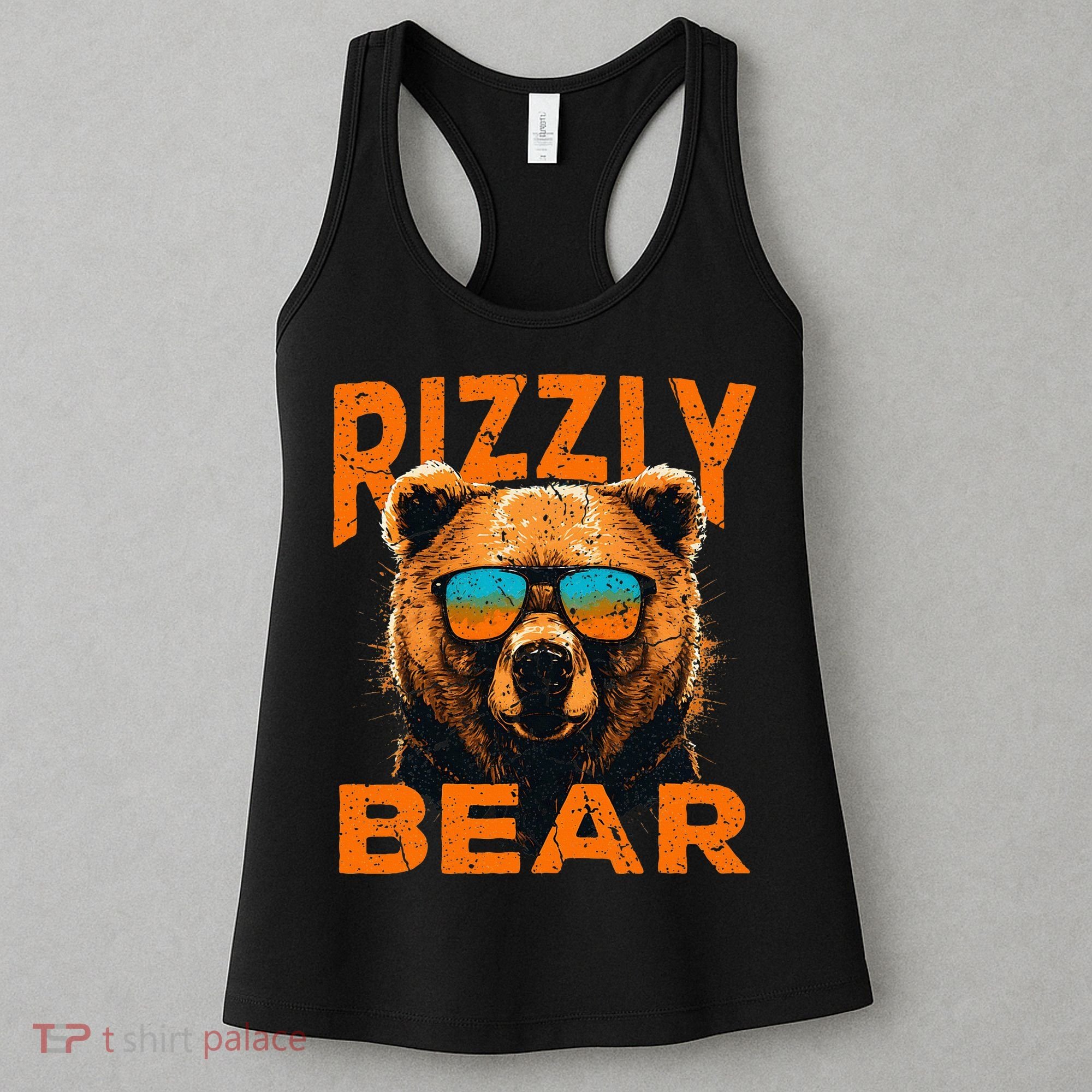 Rizzly Bear Cool Grizzly Bear Wearing Sunglasses Women's Tank Top