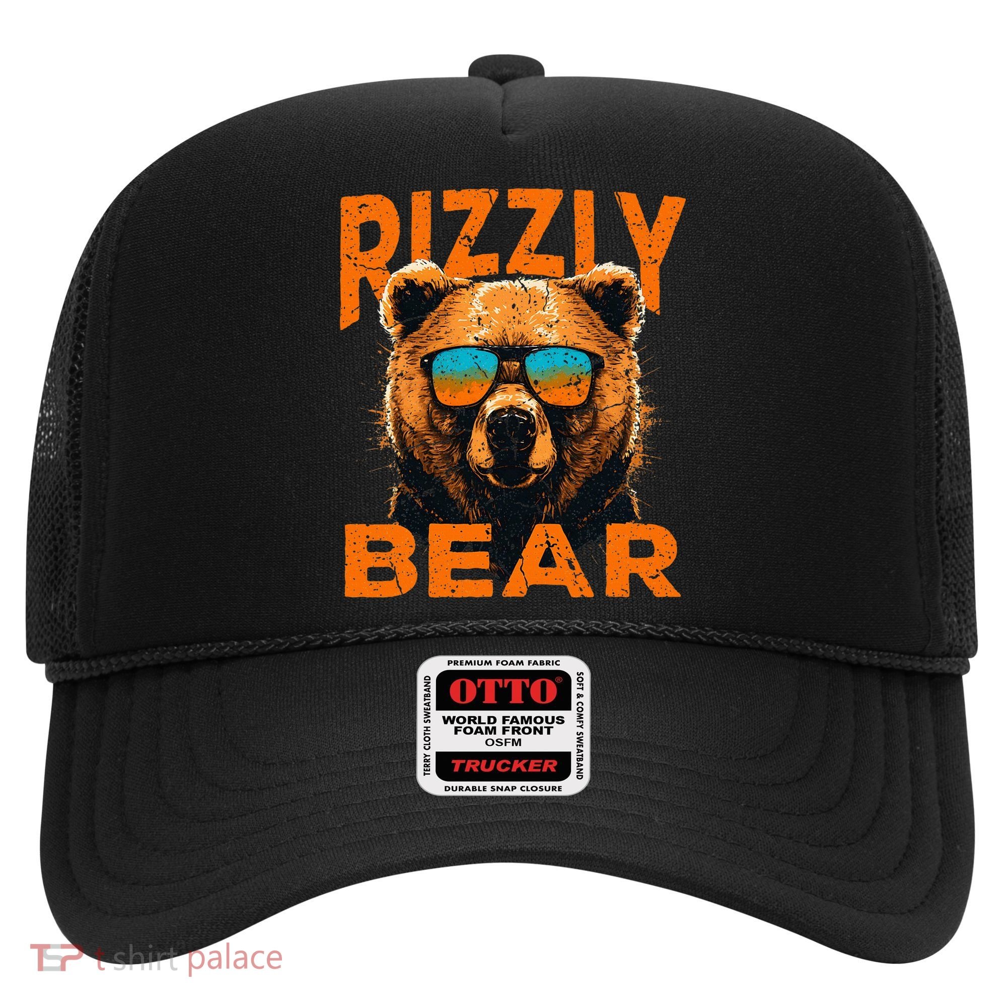 Rizzly Bear Cool Grizzly Bear Wearing Sunglasses Hat