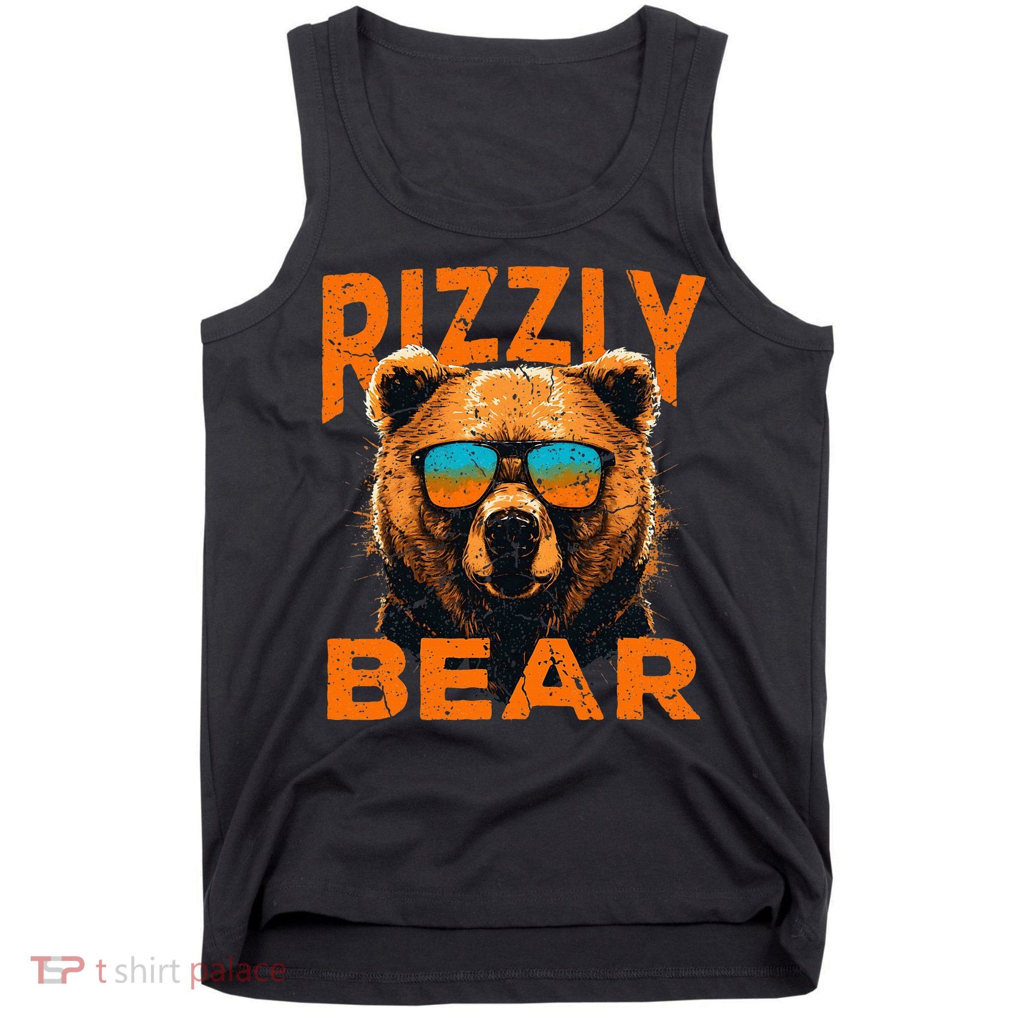 Rizzly Bear Cool Grizzly Bear Wearing Sunglasses Tank Top