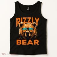 Rizzly Bear Cool Grizzly Bear Wearing Sunglasses Tank Top thumb 2