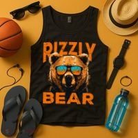 Rizzly Bear Cool Grizzly Bear Wearing Sunglasses Tank Top thumb 4