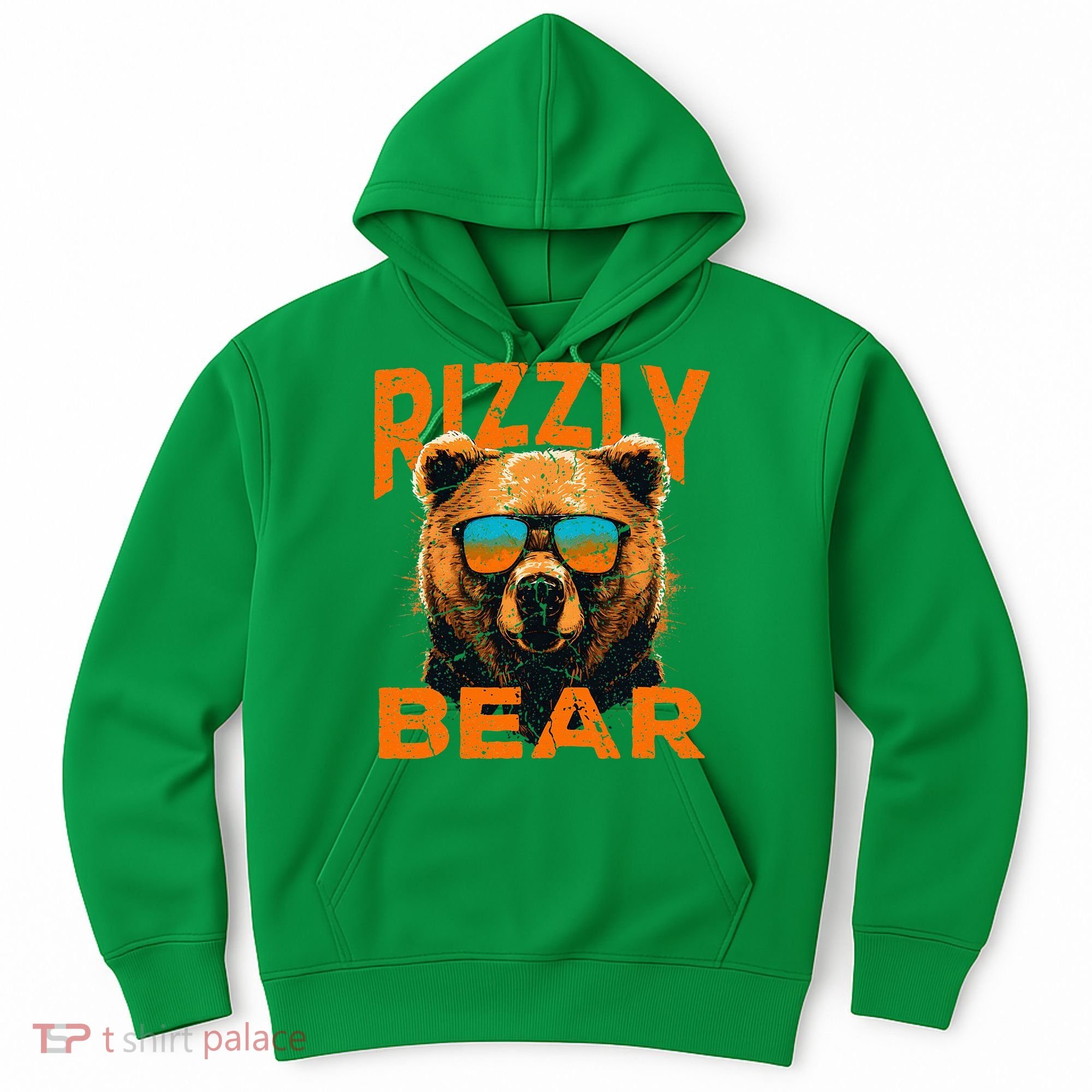 Rizzly Bear Cool Grizzly Bear Wearing Sunglasses Hoodie