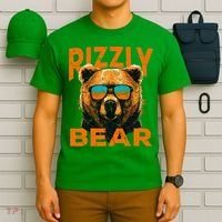 Rizzly Bear Cool Grizzly Bear Wearing Sunglasses T-Shirt thumb 6