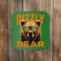 Rizzly Bear Cool Grizzly Bear Wearing Sunglasses Coaster thumb 0