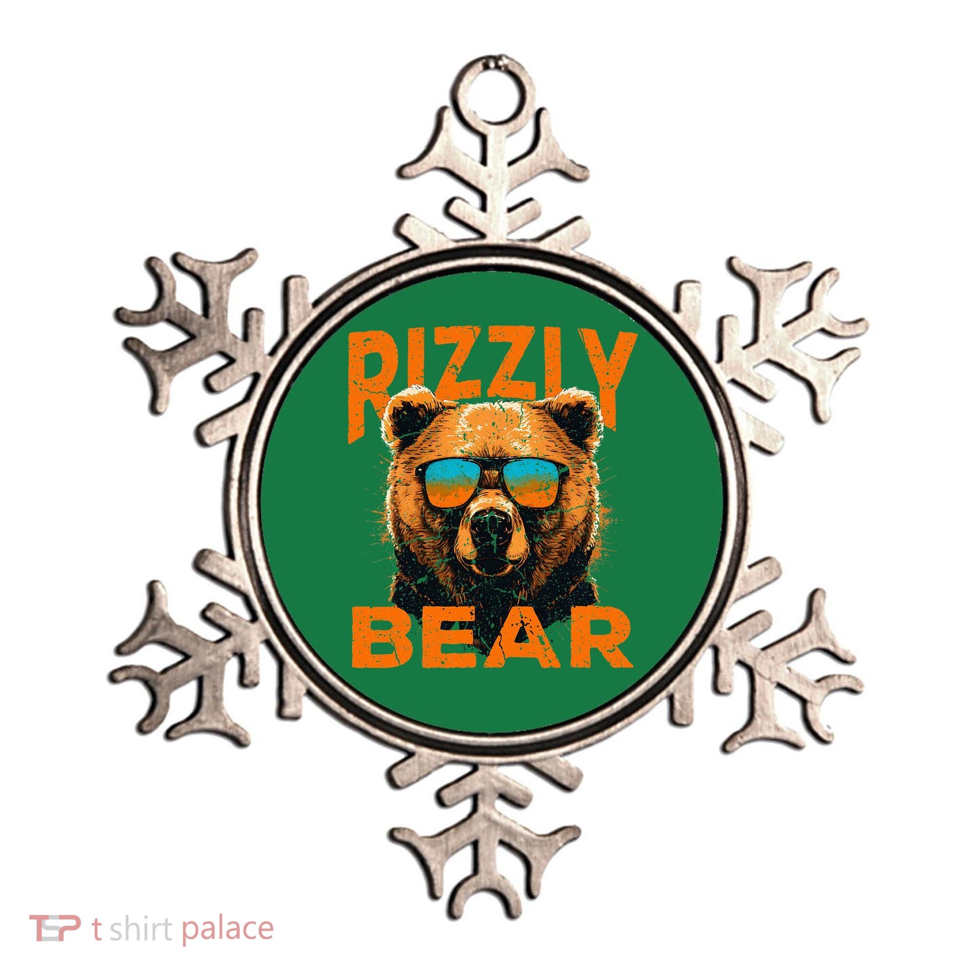 Rizzly Bear Cool Grizzly Bear Wearing Sunglasses Ornament