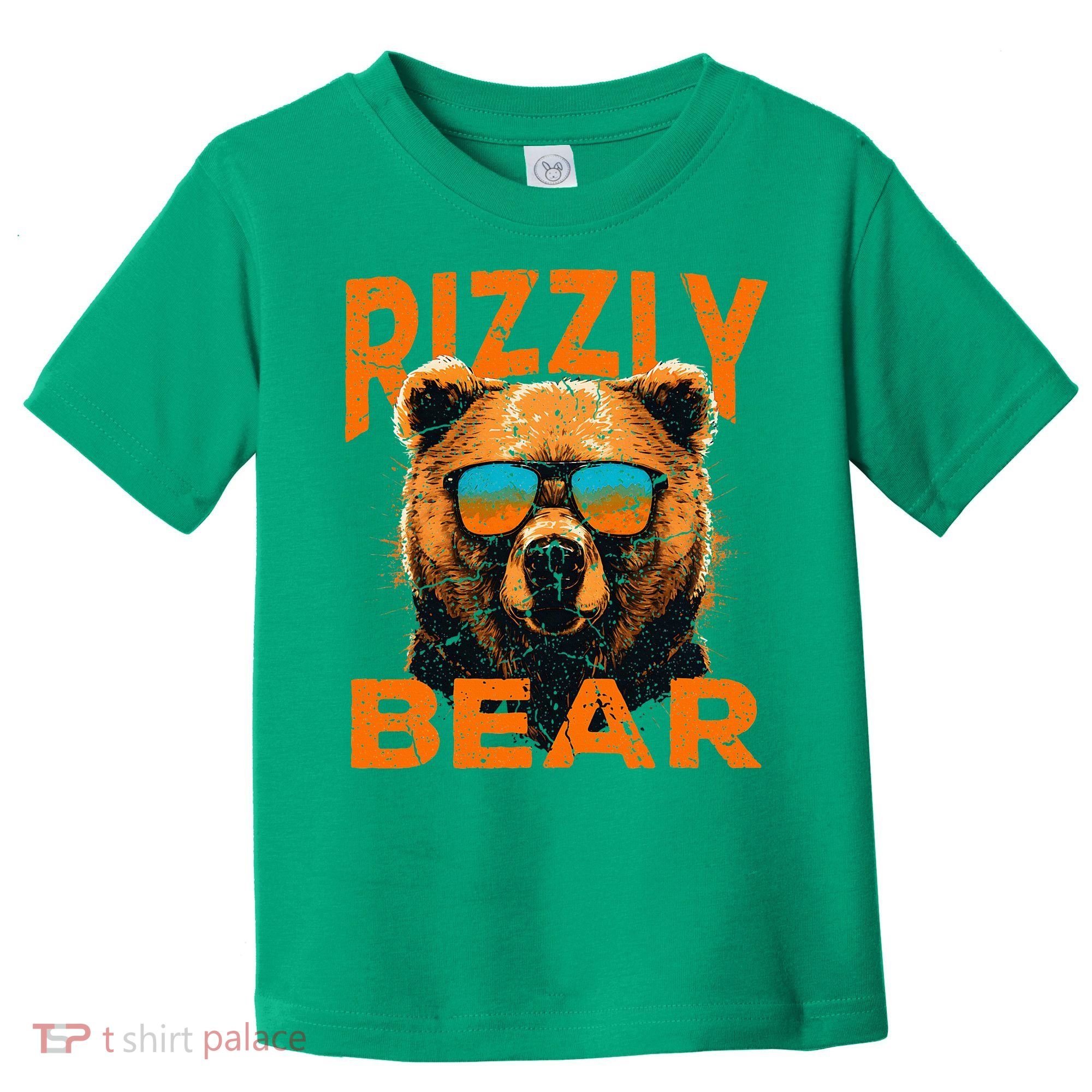 Rizzly Bear Cool Grizzly Bear Wearing Sunglasses Toddler T-Shirt
