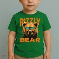 Rizzly Bear Cool Grizzly Bear Wearing Sunglasses Toddler T-Shirt thumb 2