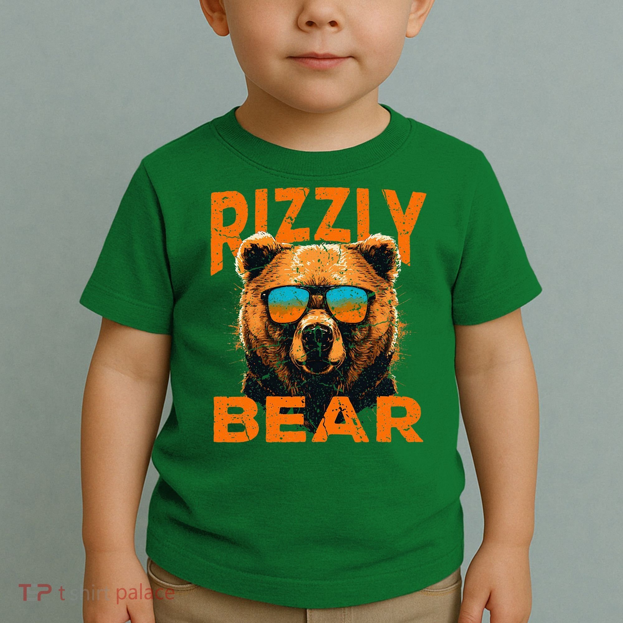 Rizzly Bear Cool Grizzly Bear Wearing Sunglasses Toddler T-Shirt