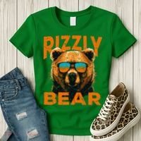 Rizzly Bear Cool Grizzly Bear Wearing Sunglasses Women's T-Shirt thumb 3