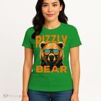 Rizzly Bear Cool Grizzly Bear Wearing Sunglasses Women's T-Shirt thumb 4