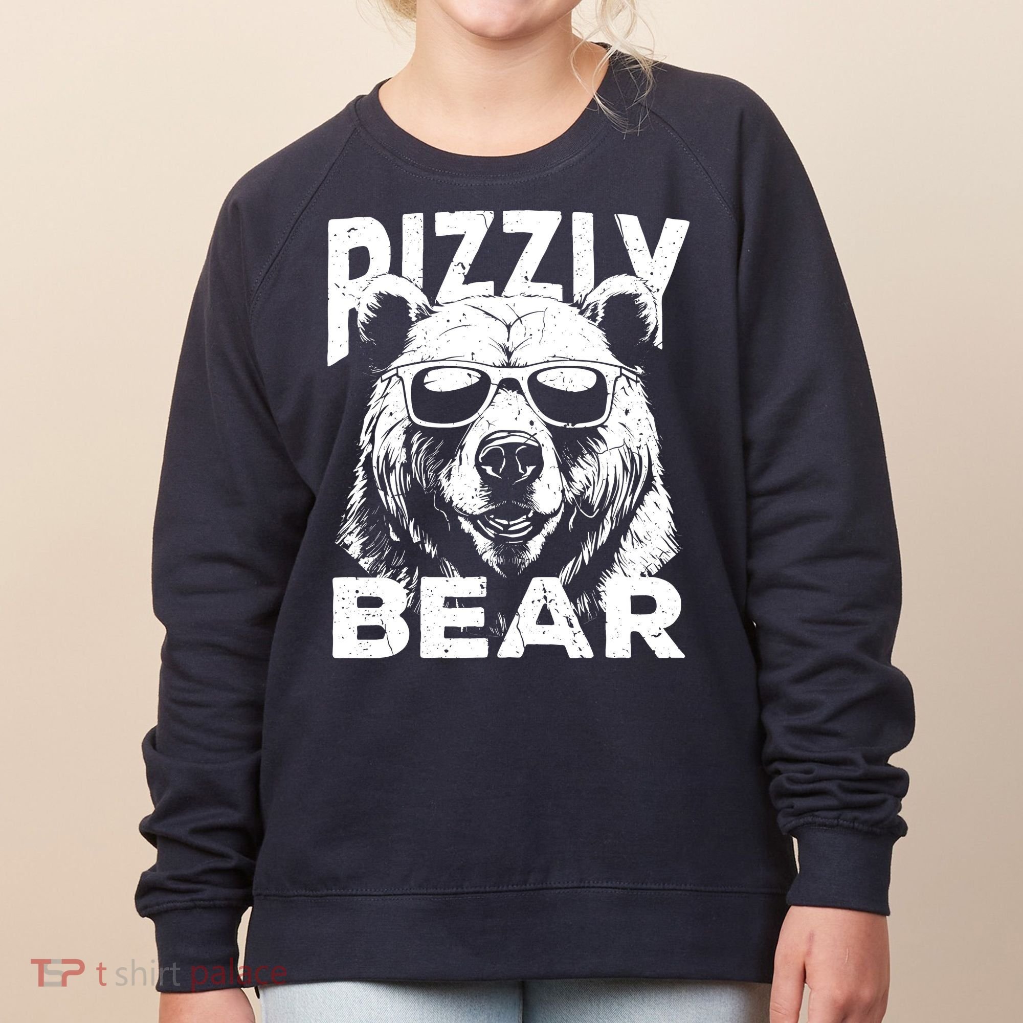 Rizzly Bear Cool Bear Wearing Sunglasses Rizz For Boy Women's Sweatshirt