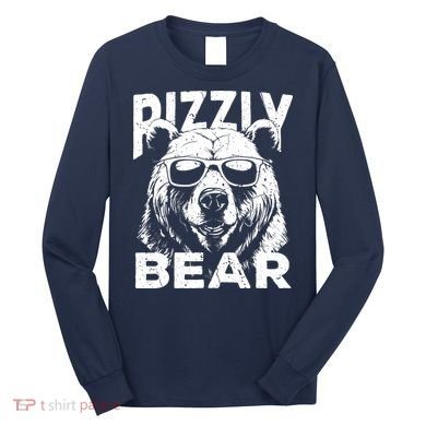 Rizzly Bear Cool Bear Wearing Sunglasses Rizz For Boy Long Sleeve Shirt