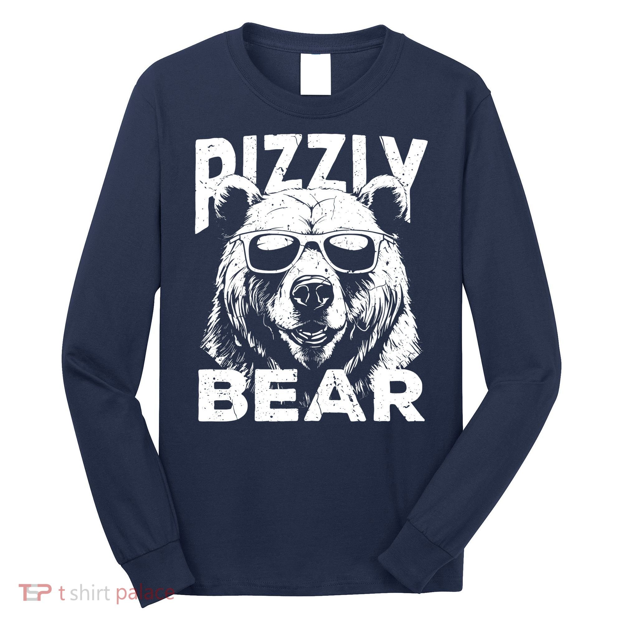 Rizzly Bear Cool Bear Wearing Sunglasses Rizz For Boy Long Sleeve Shirt
