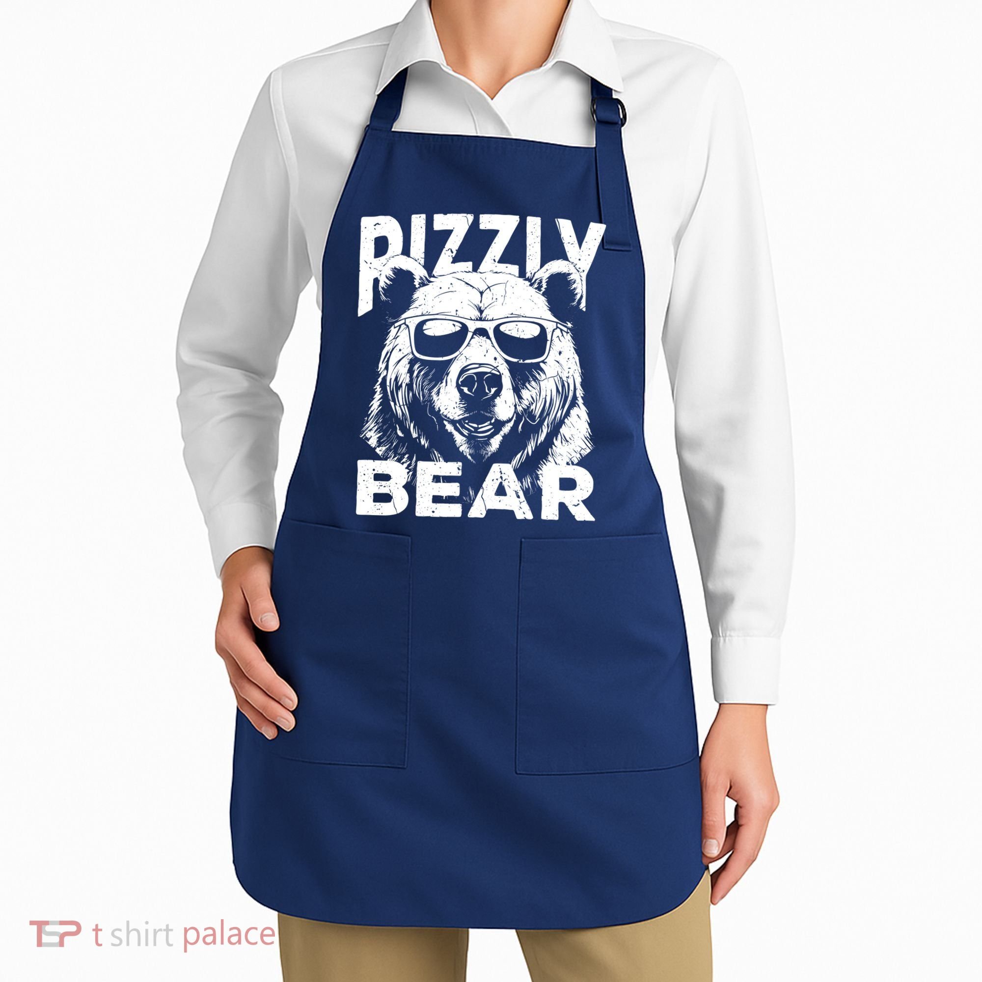 Rizzly Bear Cool Bear Wearing Sunglasses Rizz For Boy Apron