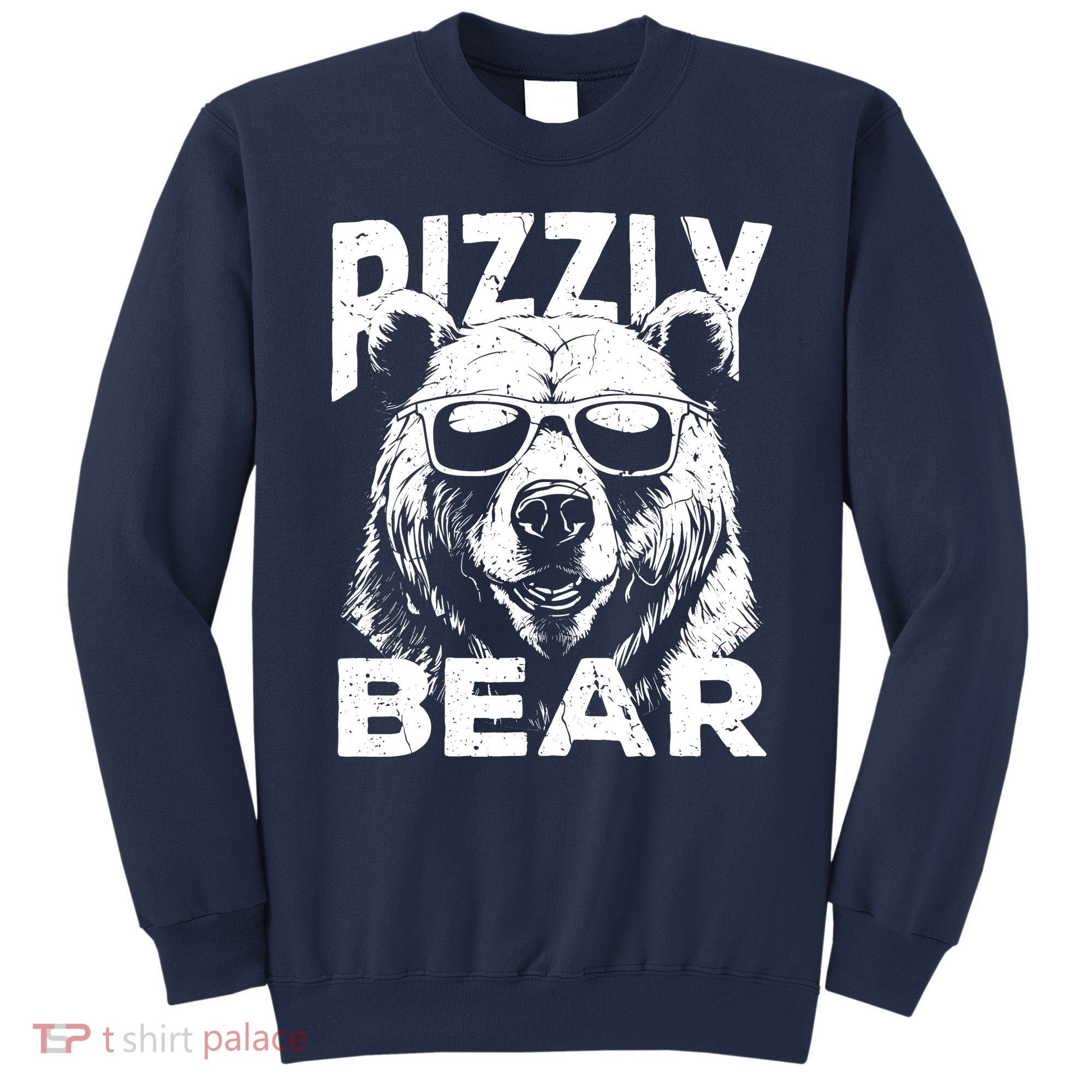 Rizzly Bear Cool Bear Wearing Sunglasses Rizz For Boy Sweatshirt