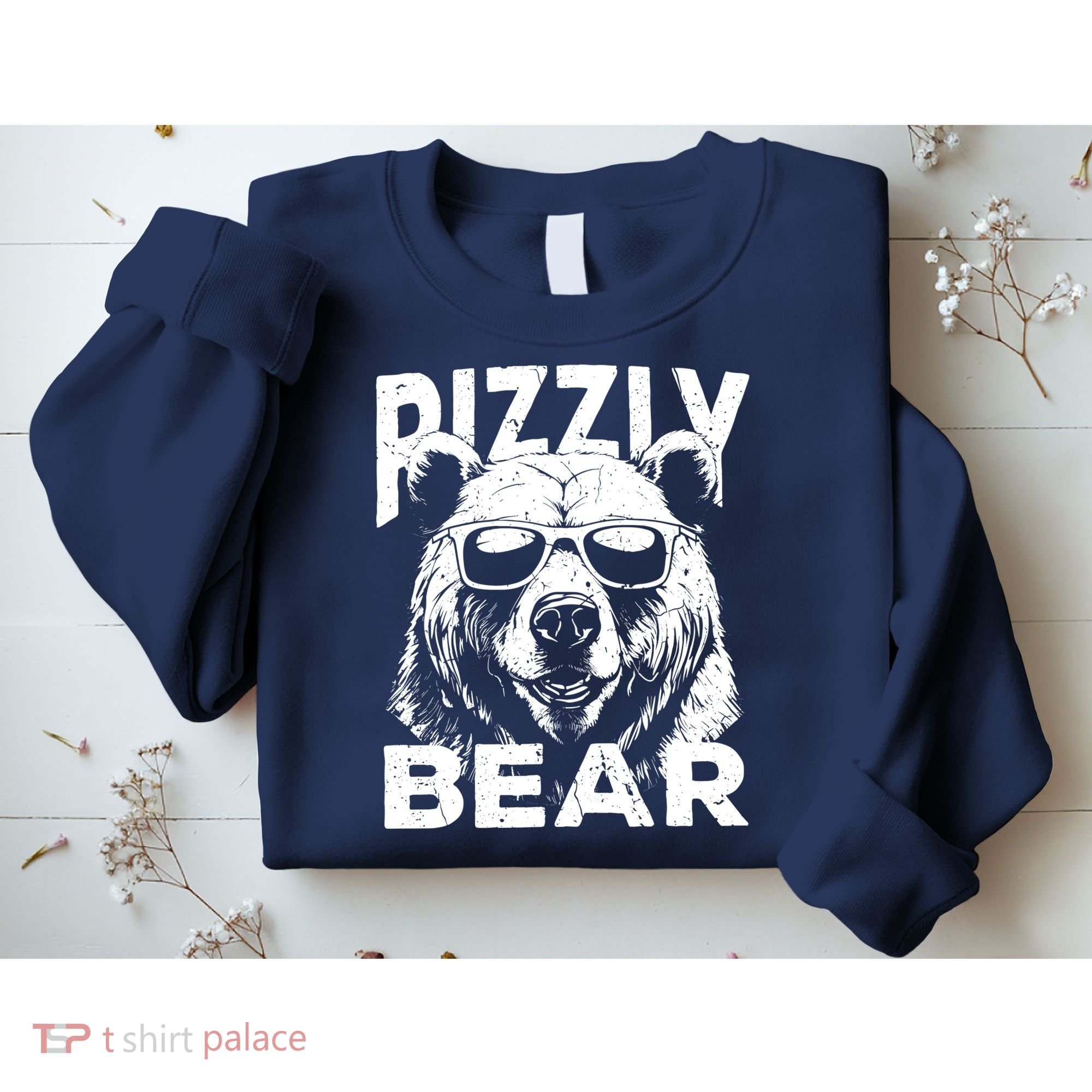 Rizzly Bear Cool Bear Wearing Sunglasses Rizz For Boy Sweatshirt