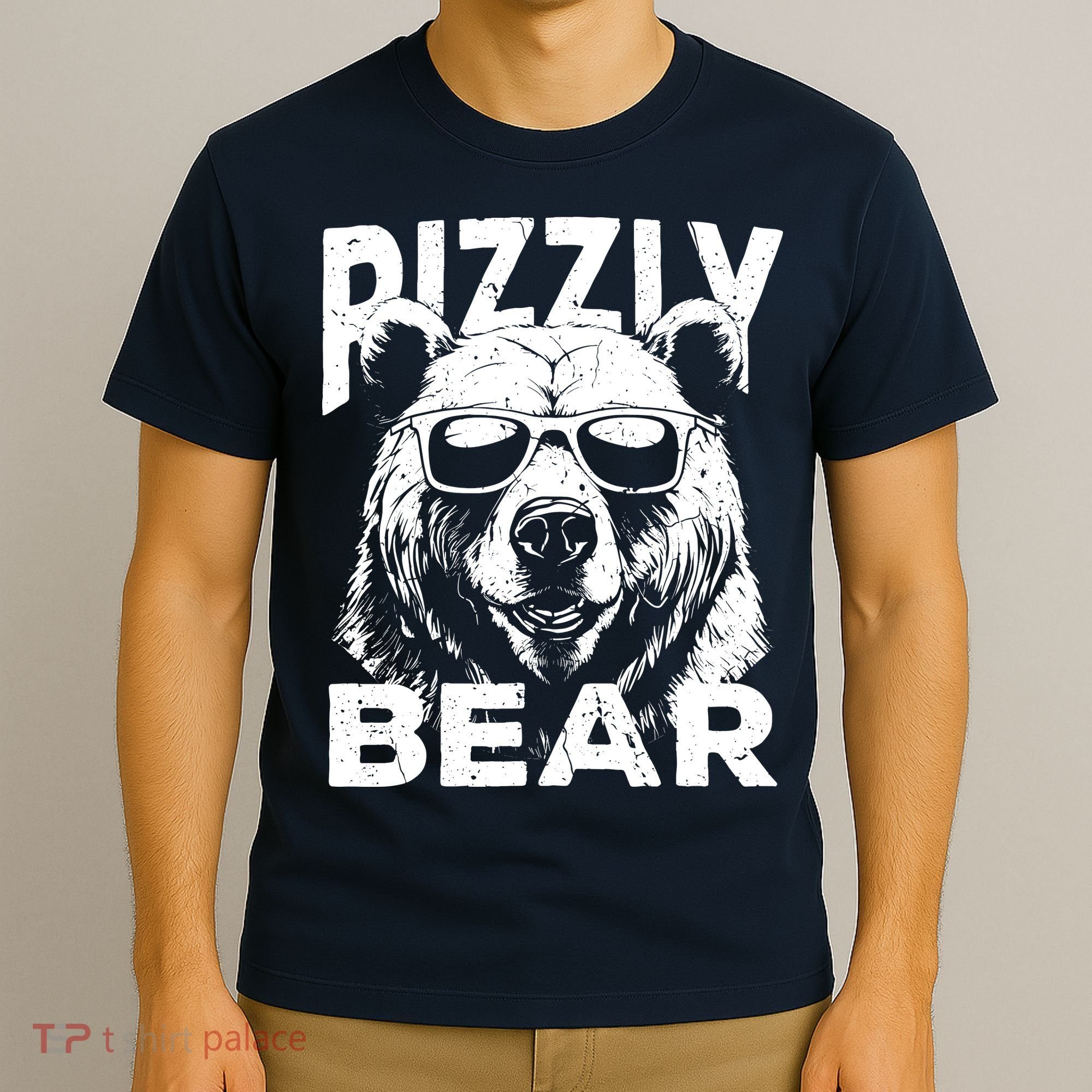 Rizzly Bear Cool Bear Wearing Sunglasses Rizz For Boy T-Shirt