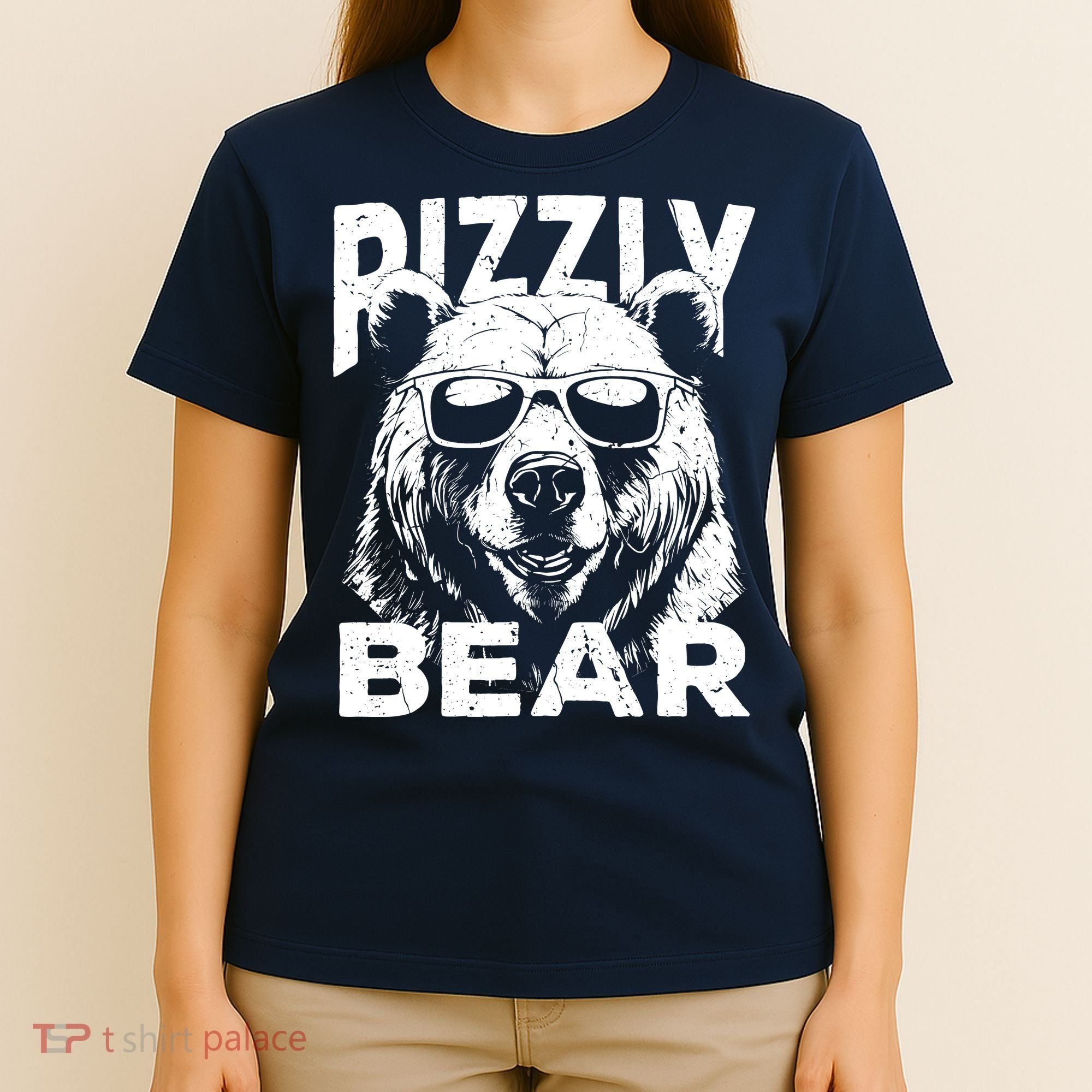 Rizzly Bear Cool Bear Wearing Sunglasses Rizz For Boy T-Shirt