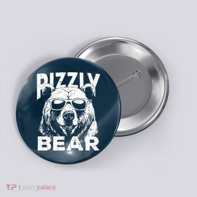 Rizzly Bear Cool Bear Wearing Sunglasses Rizz For Boy Button