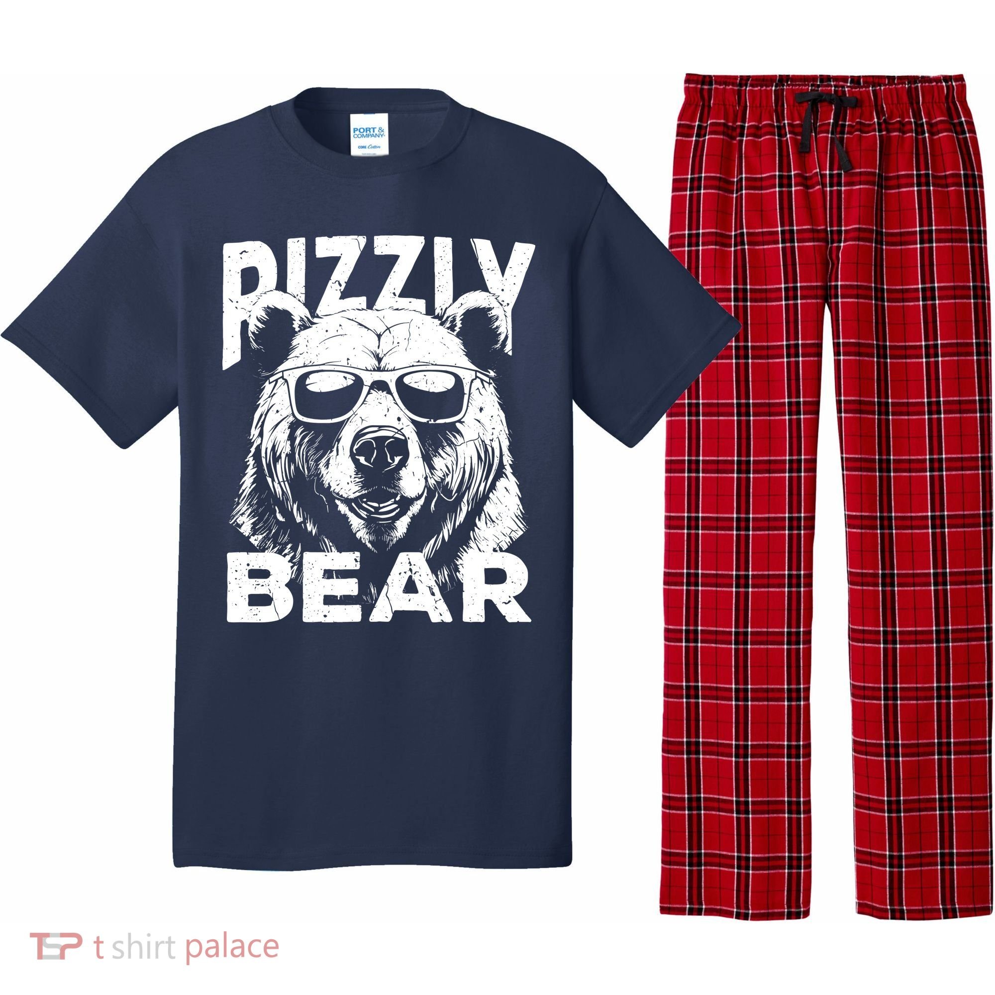 Rizzly Bear Cool Bear Wearing Sunglasses Rizz For Boy Pajama Set