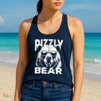 Rizzly Bear Cool Bear Wearing Sunglasses Rizz For Boy Women's Tank Top thumb 2