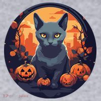 Russian Blue Cat Halloween Pumpkin Love Cats Women's Sweatshirt thumb 2