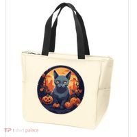 Russian Blue Cat Halloween Pumpkin Love Cats Tote Bag thumb 3