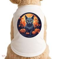 Russian Blue Cat Halloween Pumpkin Love Cats Doggie Tank thumb 0