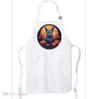 Russian Blue Cat Halloween Pumpkin Love Cats Apron thumb 0