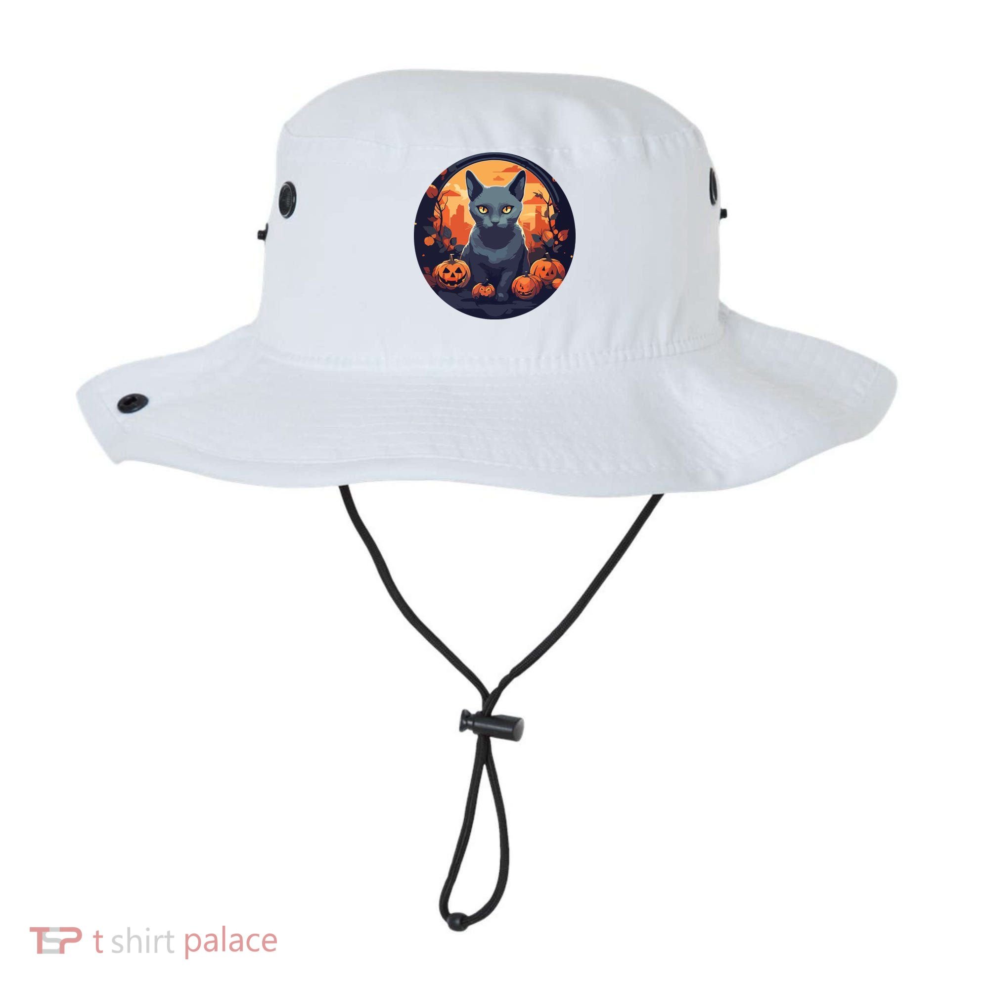 Russian Blue Cat Halloween Pumpkin Love Cats Bucket Hat