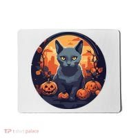Russian Blue Cat Halloween Pumpkin Love Cats Mousepad thumb 0