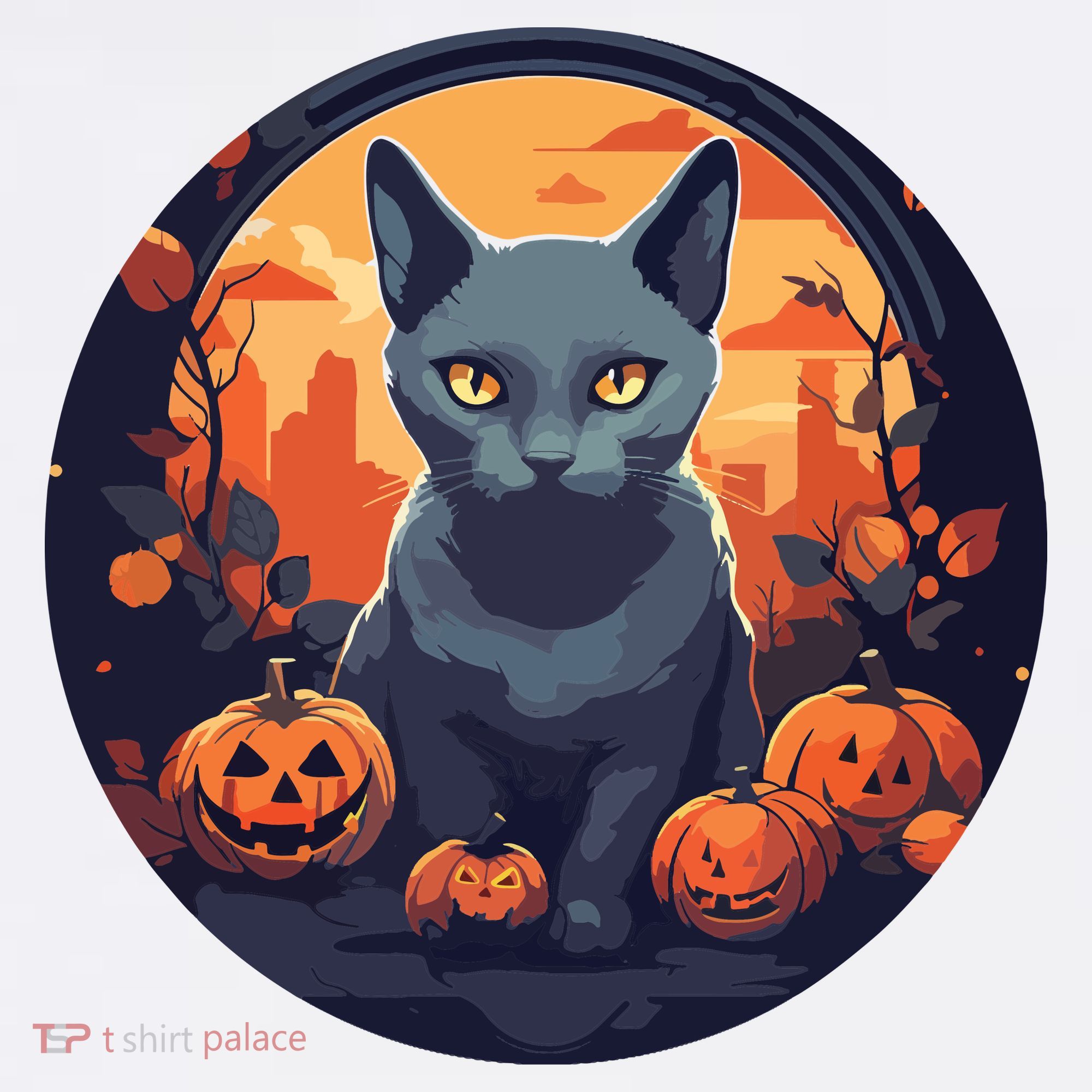 Russian Blue Cat Halloween Pumpkin Love Cats Women's Tank Top