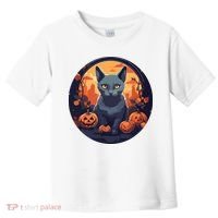 Russian Blue Cat Halloween Pumpkin Love Cats Toddler T-Shirt thumb 0