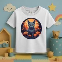 Russian Blue Cat Halloween Pumpkin Love Cats Toddler T-Shirt thumb 3