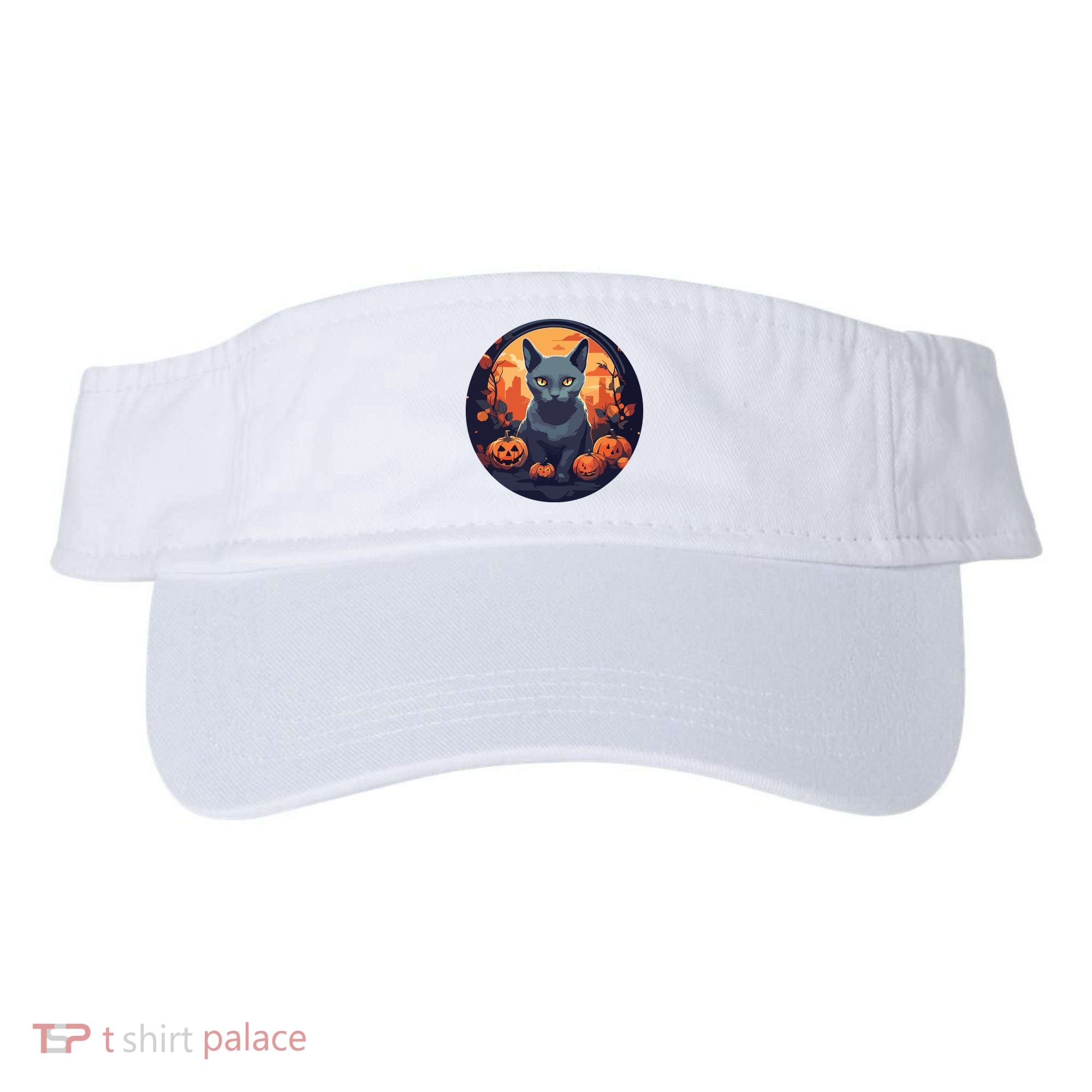 Russian Blue Cat Halloween Pumpkin Love Cats Visor