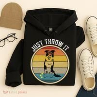 Retro Border Collie Lover Just Throw It Border Collie Mom Hoodie thumb 4