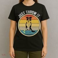 Retro Border Collie Lover Just Throw It Border Collie Mom T-Shirt thumb 4