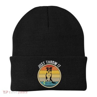 Retro Border Collie Lover Just Throw It Border Collie Mom Beanie