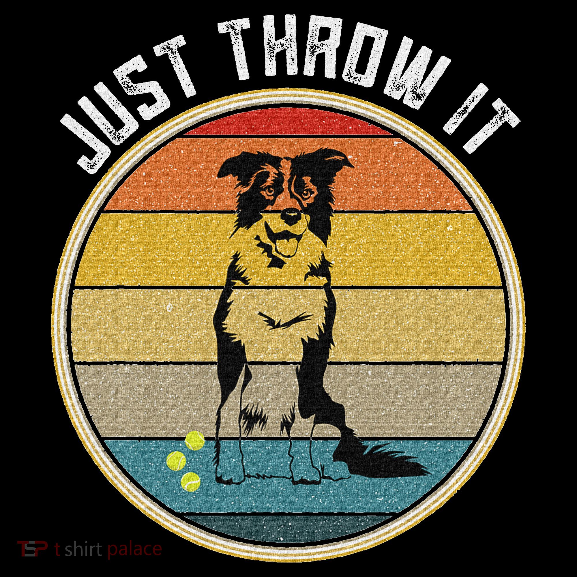 Retro Border Collie Lover Just Throw It Border Collie Mom Women's Hoodie