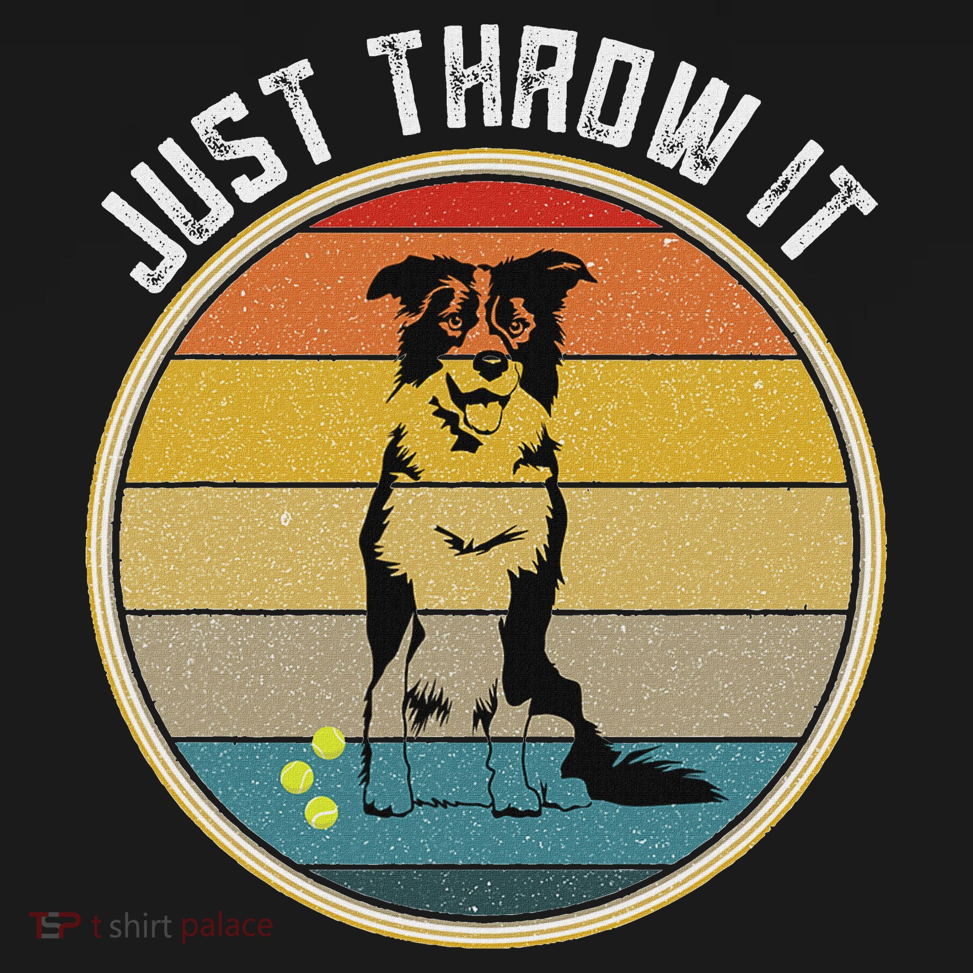 Retro Border Collie Lover Just Throw It Border Collie Mom Mousepad